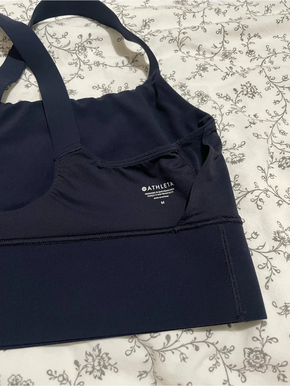 Athleta Warrior Longline Bra D-DD Navy Blue Size Medium